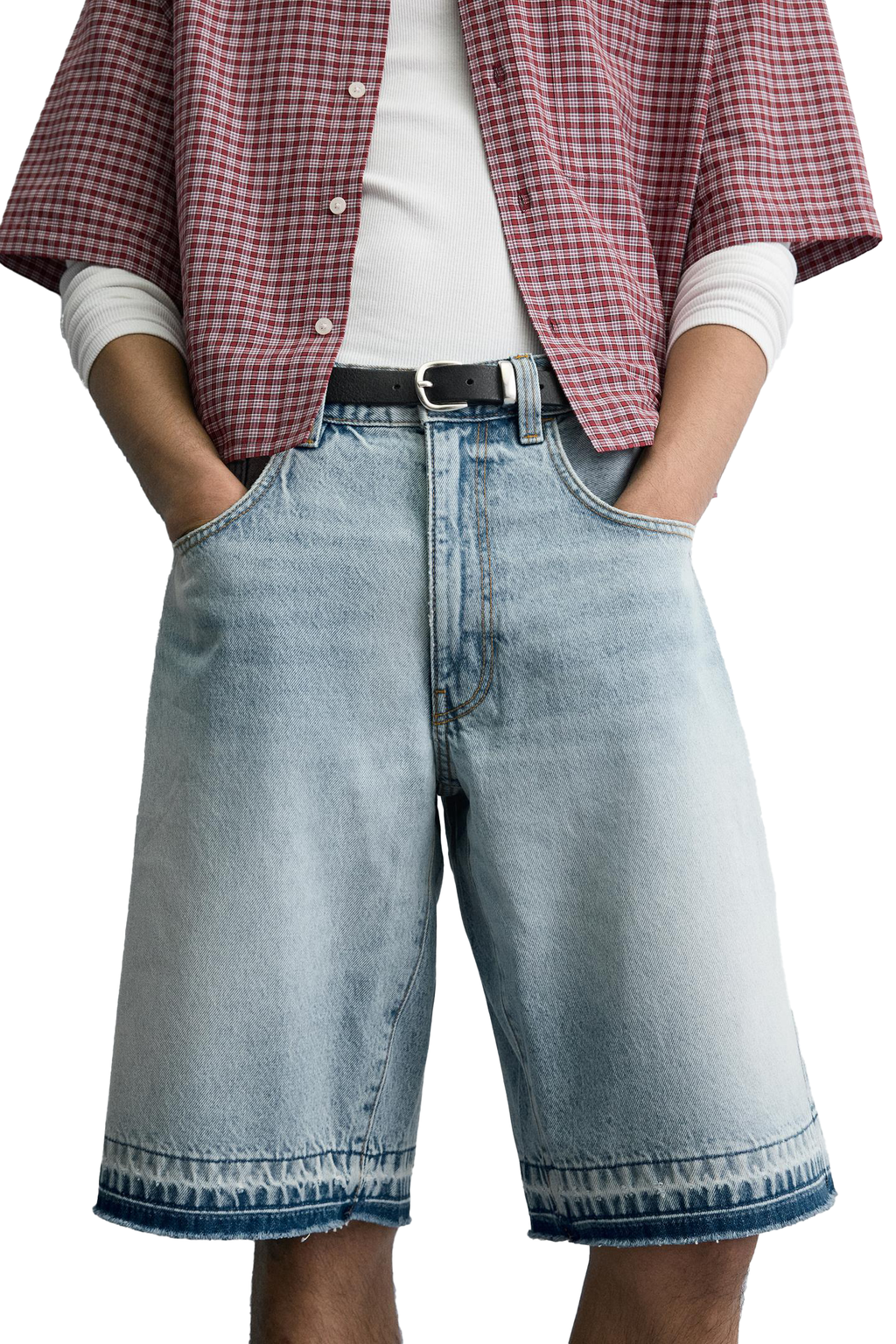 RIPPED DENIM JORTS