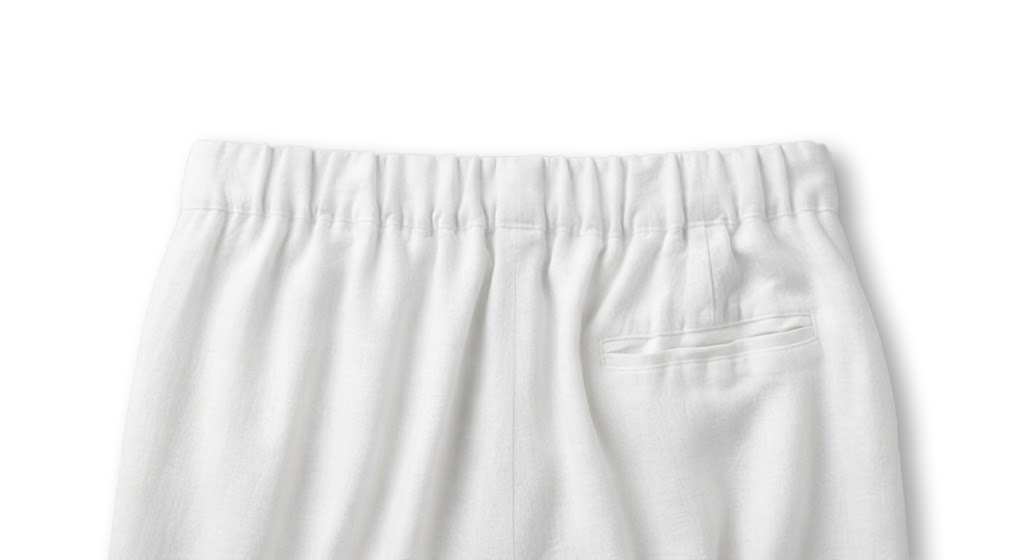 WHITE PLEATED LINEN PANTS