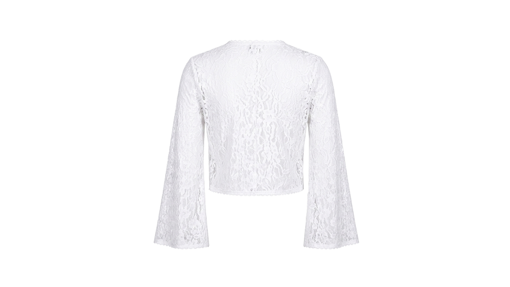 (Pre Order) - LACE CARDIGAN WITH FLARED SLEEVES