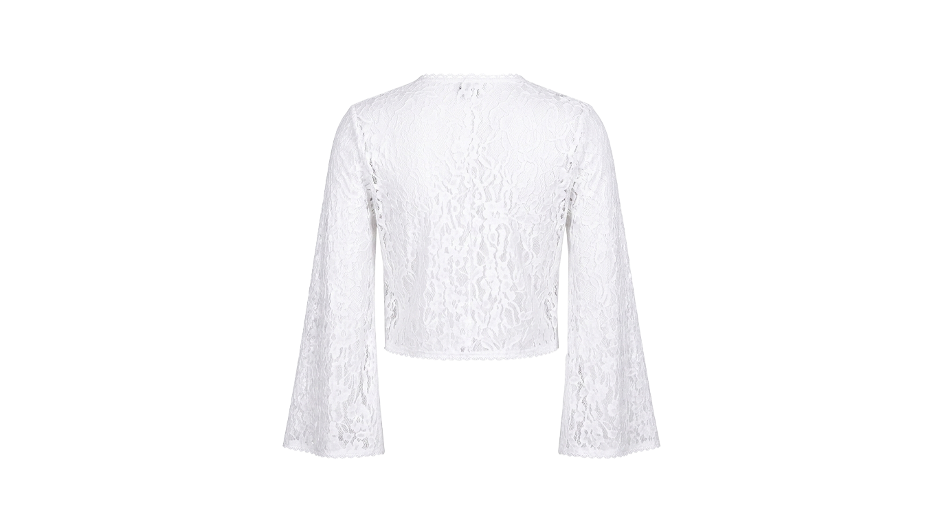 LACE CARDIGAN WITH FLARED SLEEVES