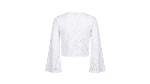 (Pre Order) - LACE CARDIGAN WITH FLARED SLEEVES
