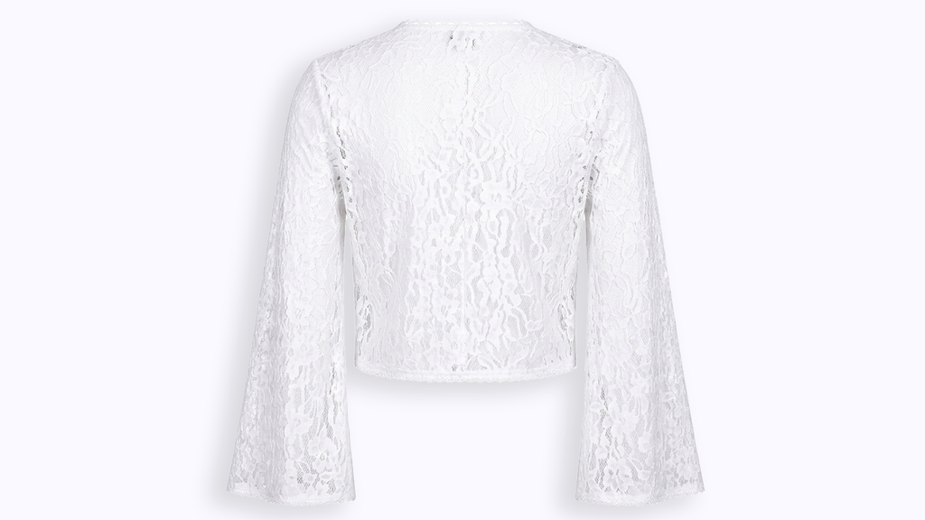 LACE CARDIGAN WITH FLARED SLEEVES