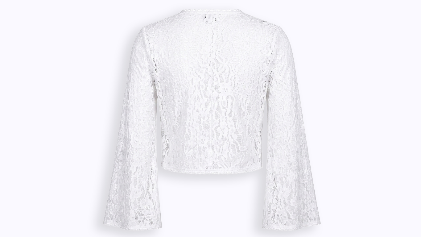 LACE CARDIGAN WITH FLARED SLEEVES