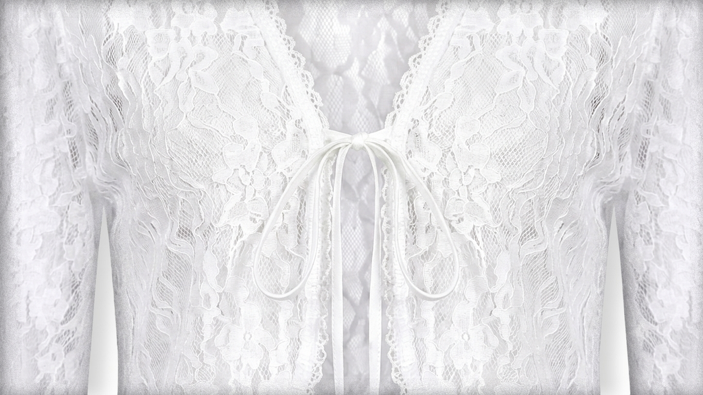 LACE CARDIGAN WITH FLARED SLEEVES