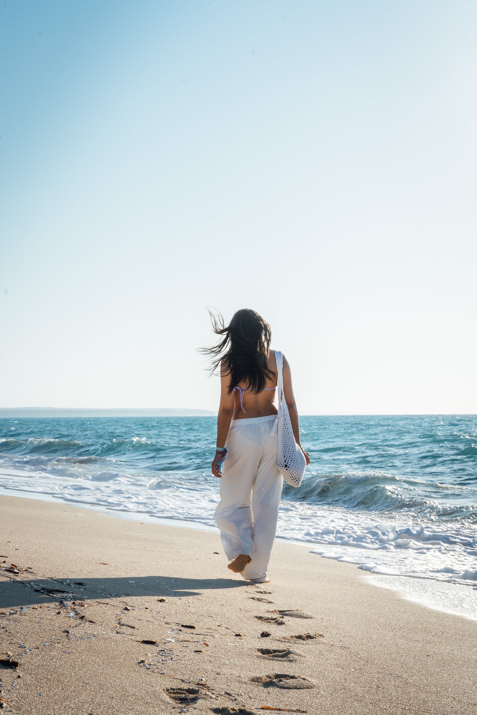 WHITE PLEATED LINEN PANTS
